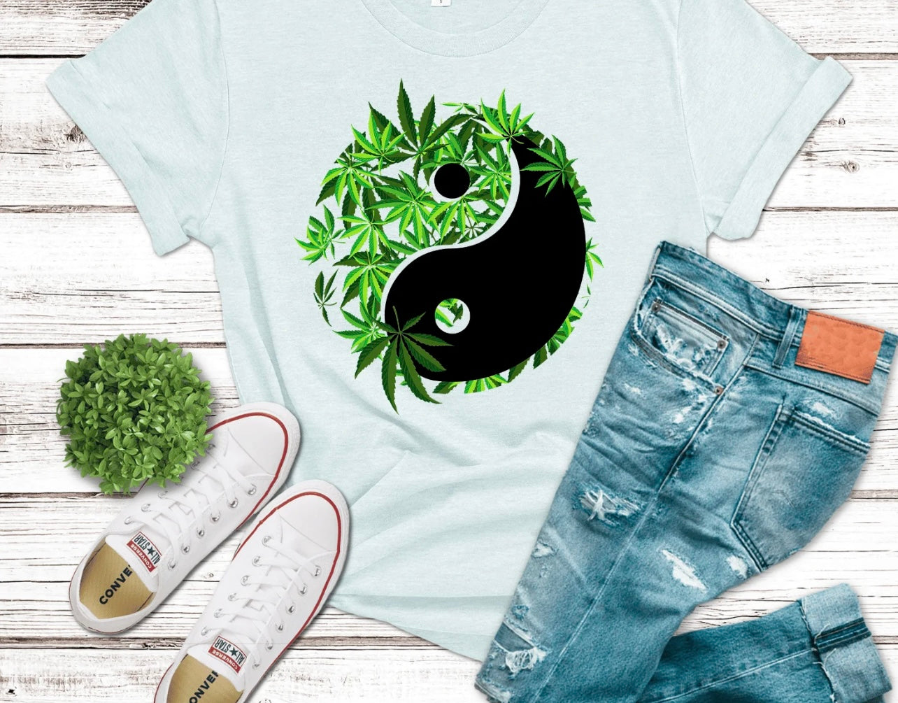 YING & YANG FULL COLOR T-SHIRT (420)