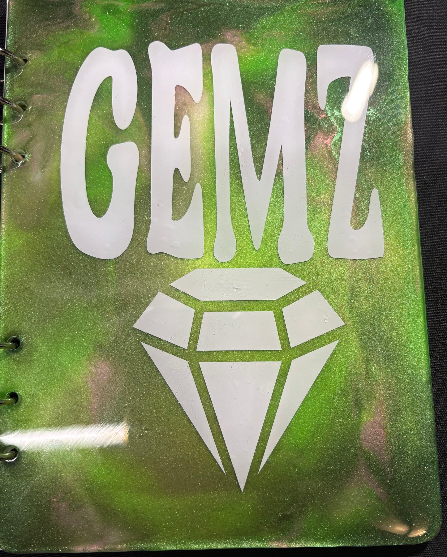 A5 Glow Resin Binder – Handmade (Custom Colors) + FREE Front Name