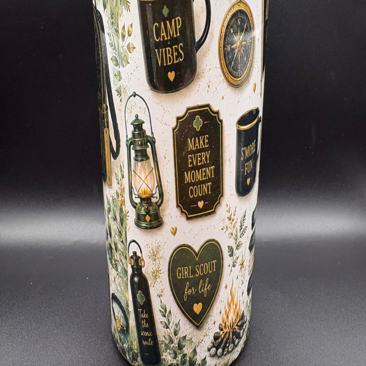 Adventure Camp Sisterhood Tumbler – 20oz Stainless Steel Camping Travel Cup with Straw | Rustic Outdoor Coffee Tumbler
