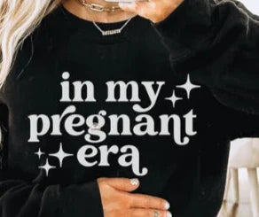 IN MY PREGNANT ERA (WHITE PRINT ONLY) LONG SLEEVE SHORT