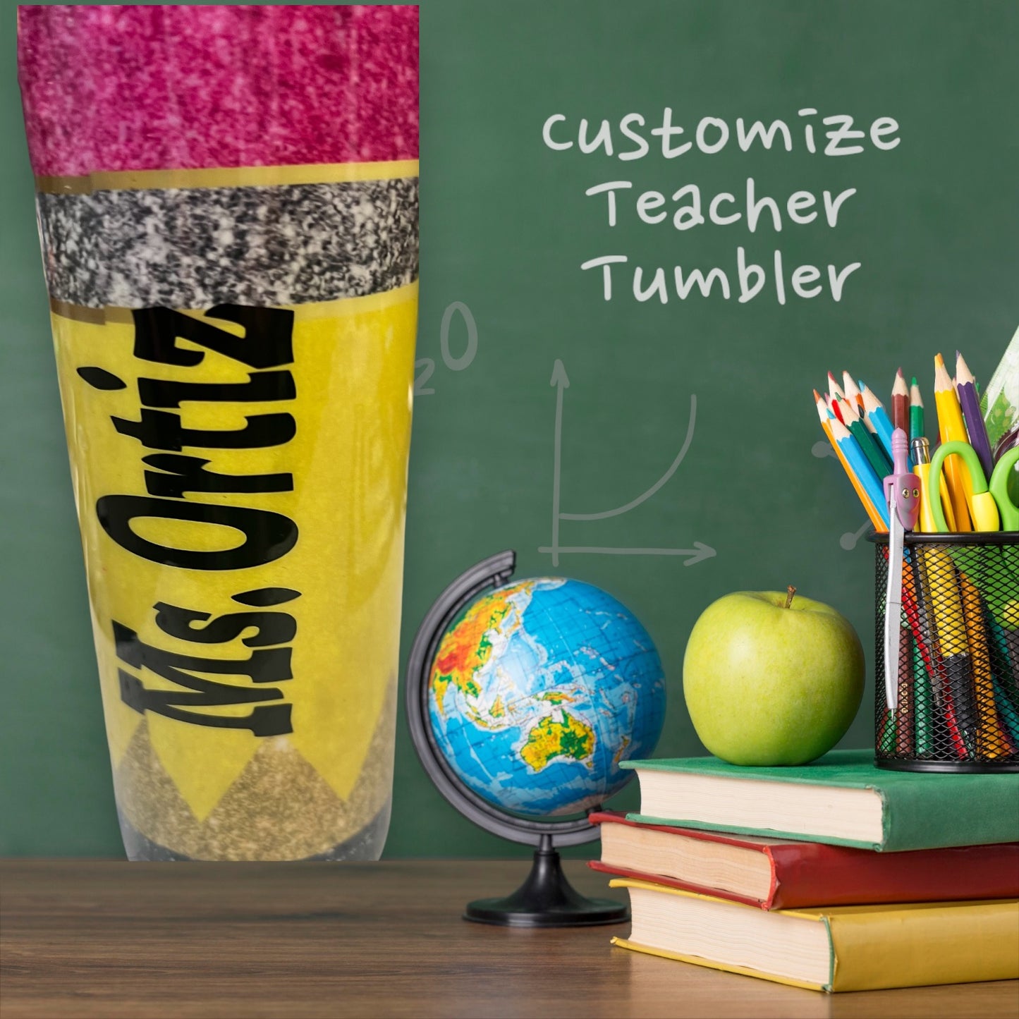 Customize Teacher's Pencil 20oz Straight Skinny Tumbler - GOOD TEACHER