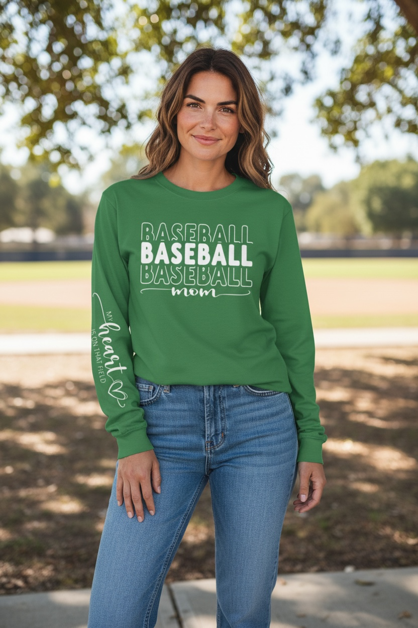 Baseball Mom Long Sleeve Shirt | Game Day Mom Shirt | Sports Mom Apparel