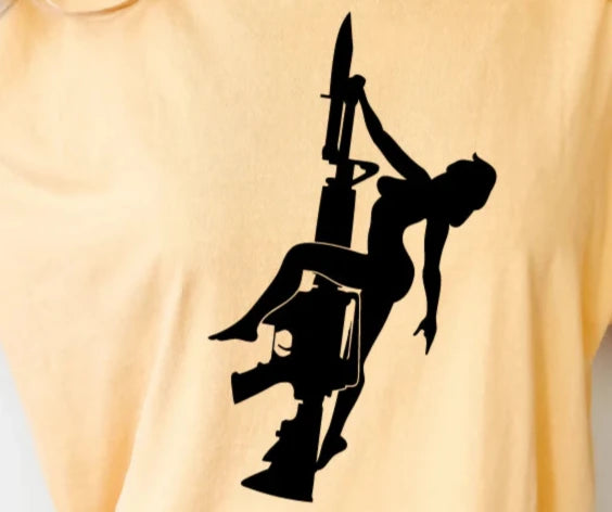 Lady on a Rifle (BLANK PRINT ONLY)