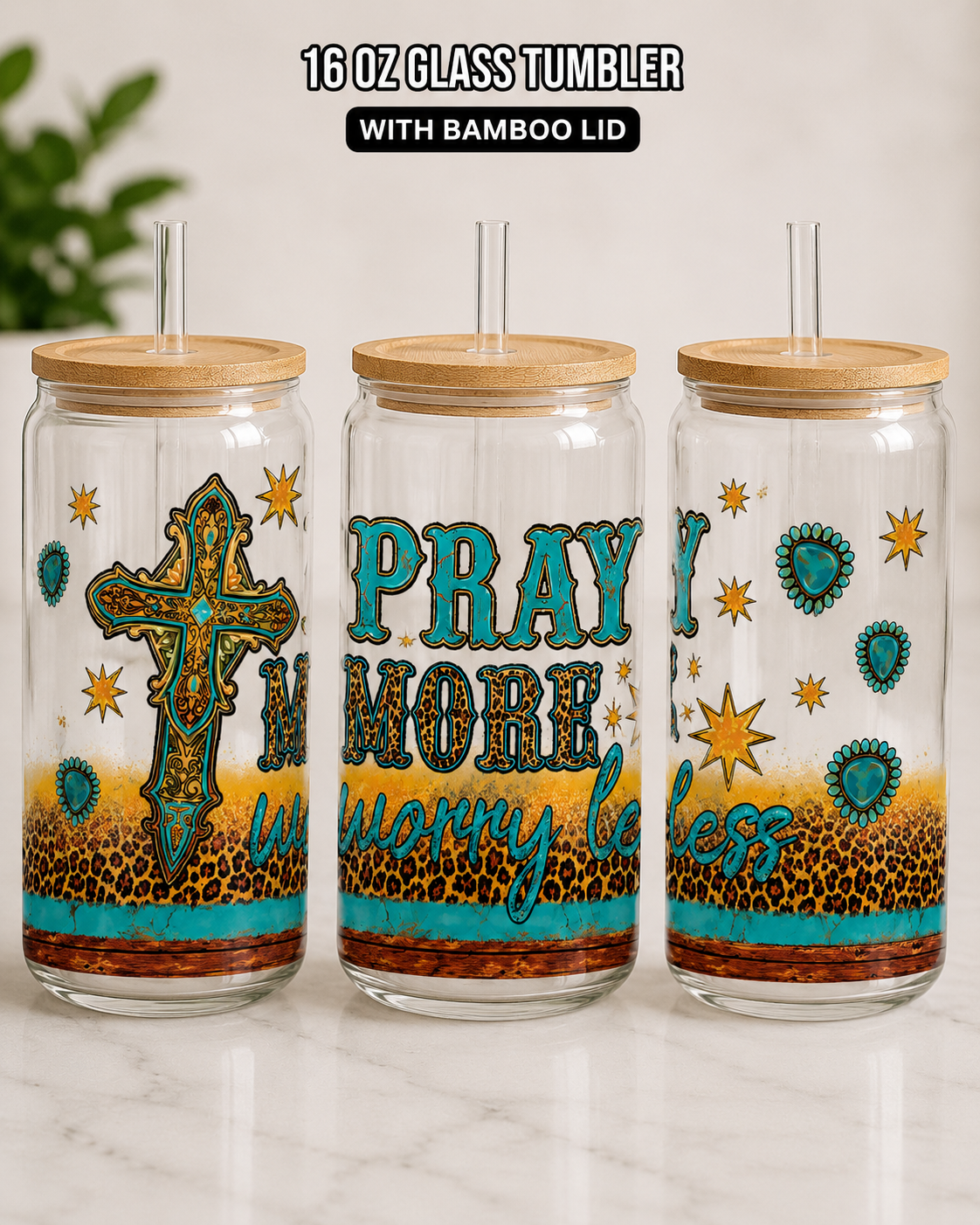 Custom Glass Tumblers with Statement Topper