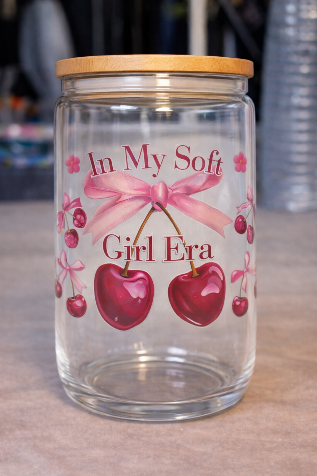 Custom Glass Tumblers with Statement Topper