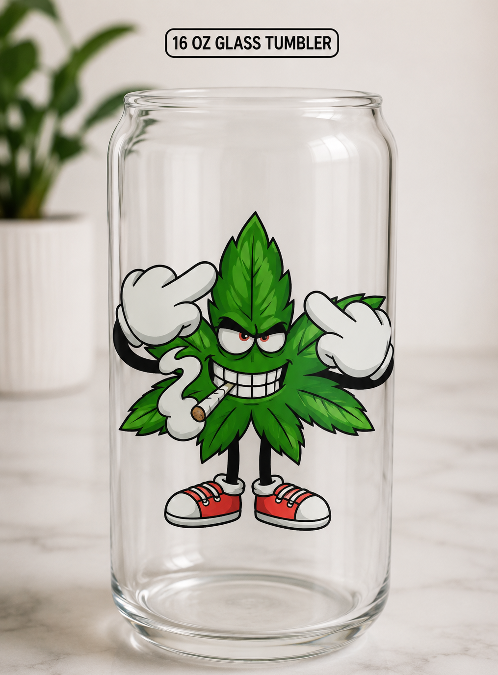 Custom Glass Tumblers with Statement Topper