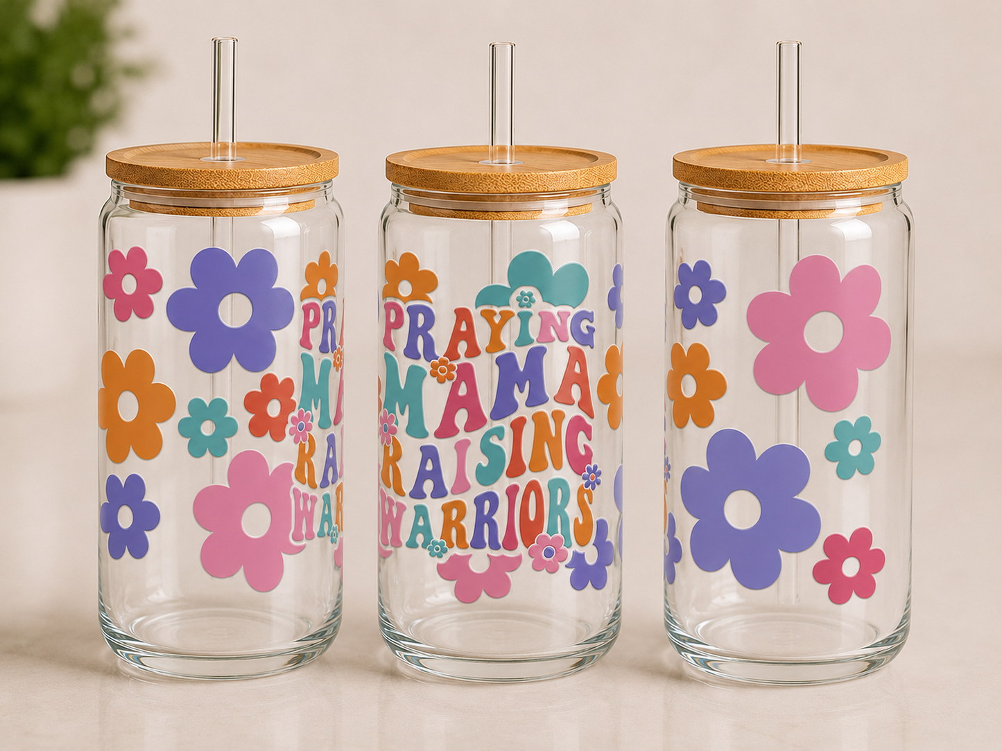 Custom Glass Tumblers with Statement Topper