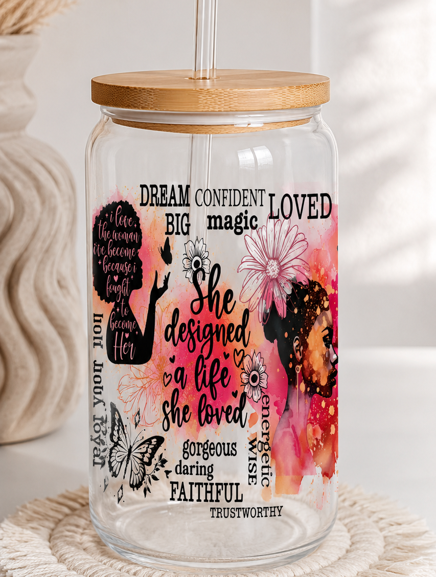 Custom Glass Tumblers with Statement Topper