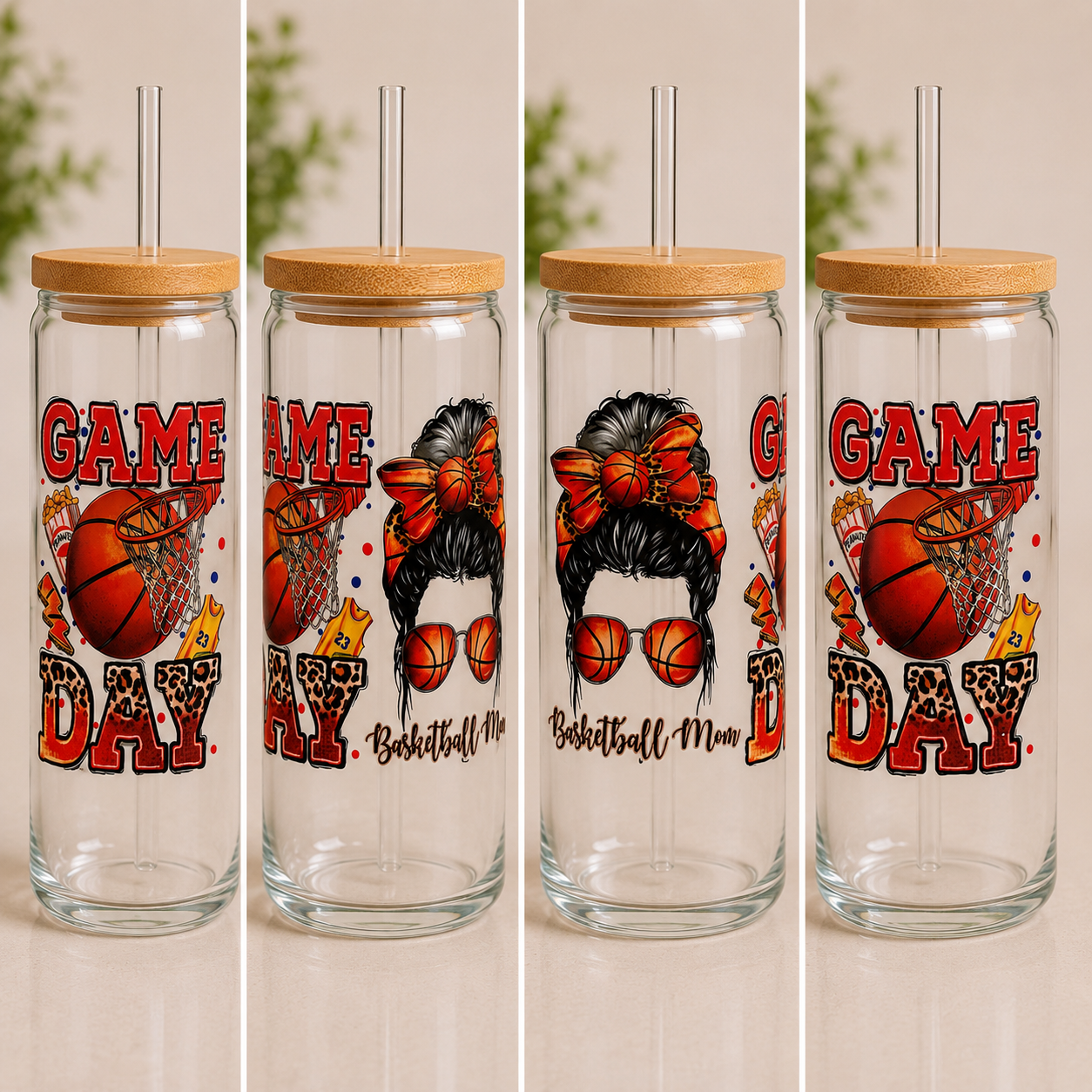 Custom Glass Tumblers with Statement Topper