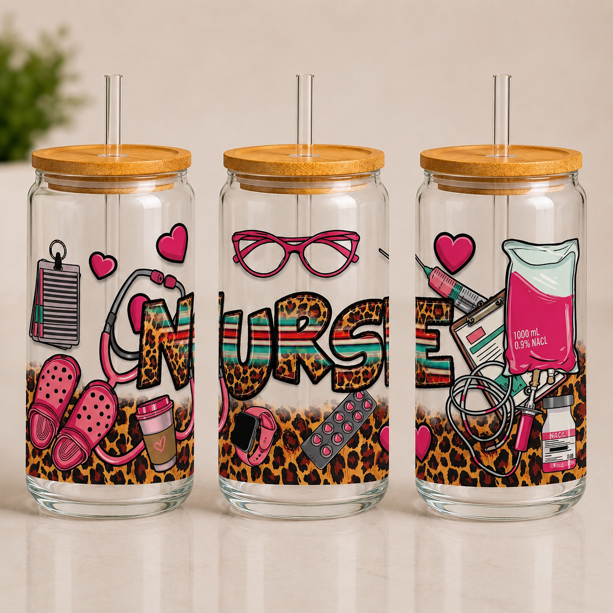 Custom Glass Tumblers with Statement Topper