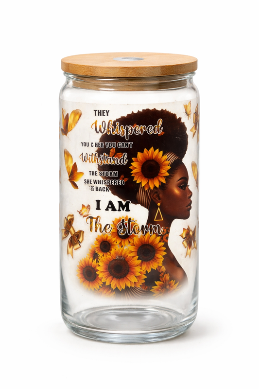 One of a Kind Glass Tumbler Custom Resin Topper