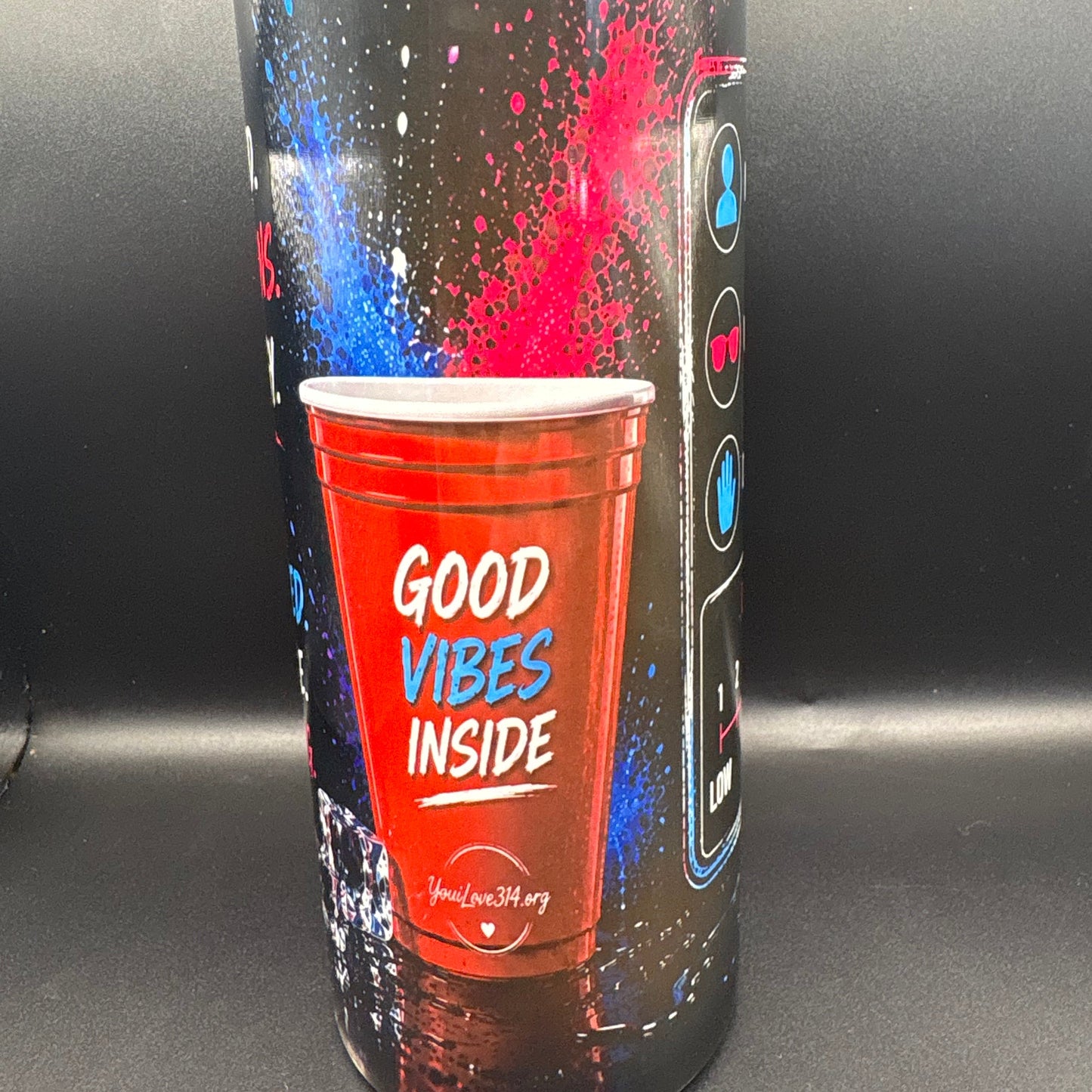 Personalized Party Tumbler – Respect My Cup™ 20 oz Stainless Steel Skinny Tumbler