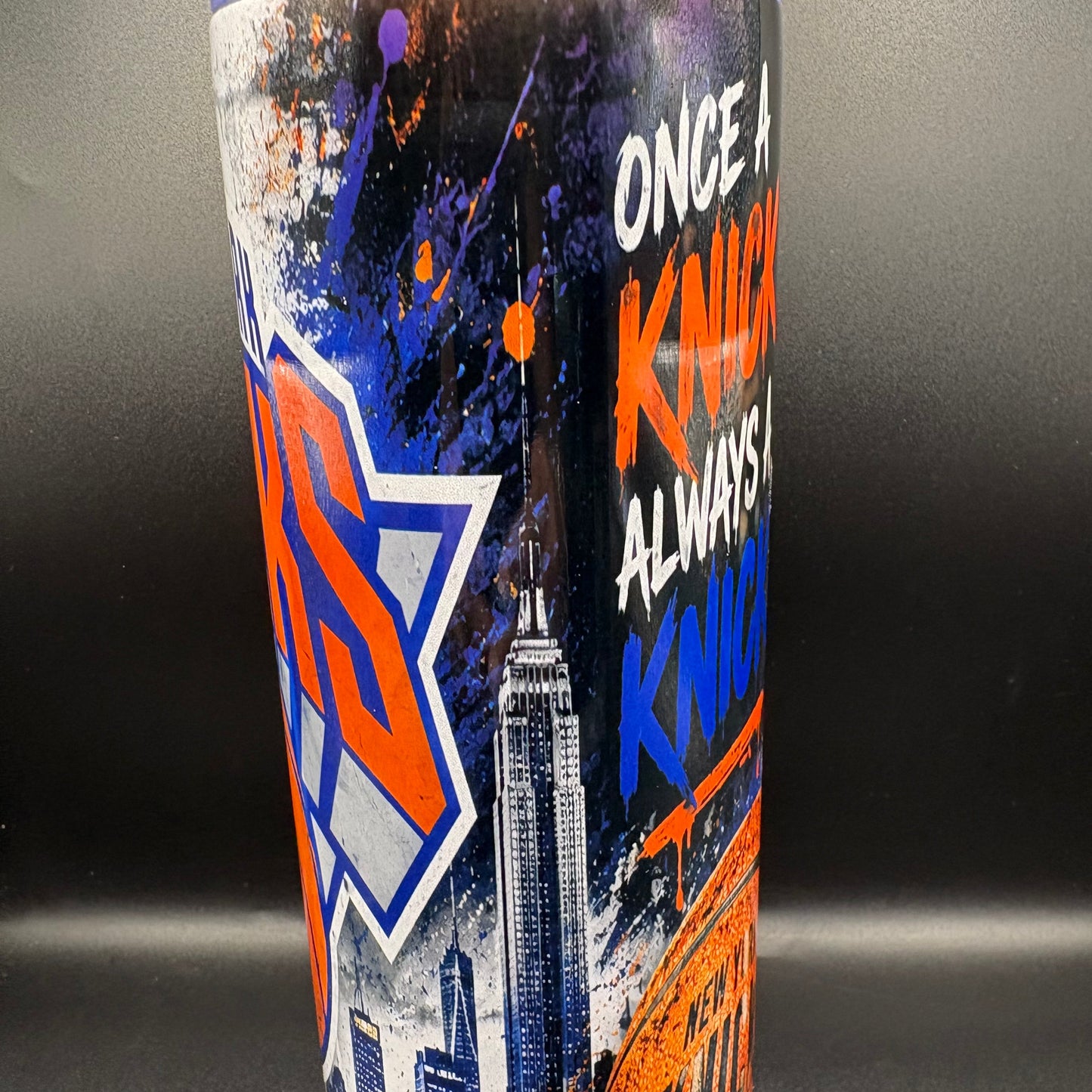 New York Basketball Fan 20 oz Stainless Steel Tumbler | Skyline Graffiti Edition