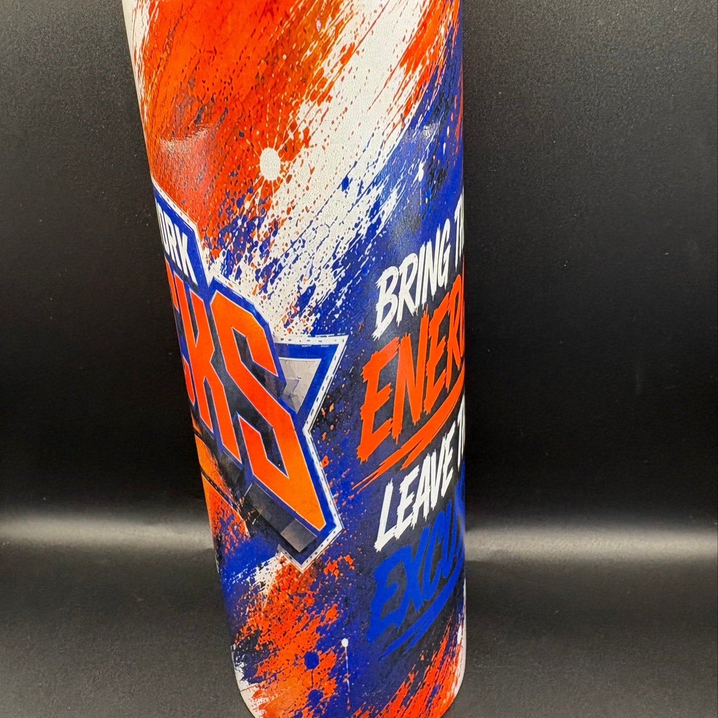 New York Knicks Inspired 20 oz Insulated Stainless Steel Tumbler with Dual Lids & Handle