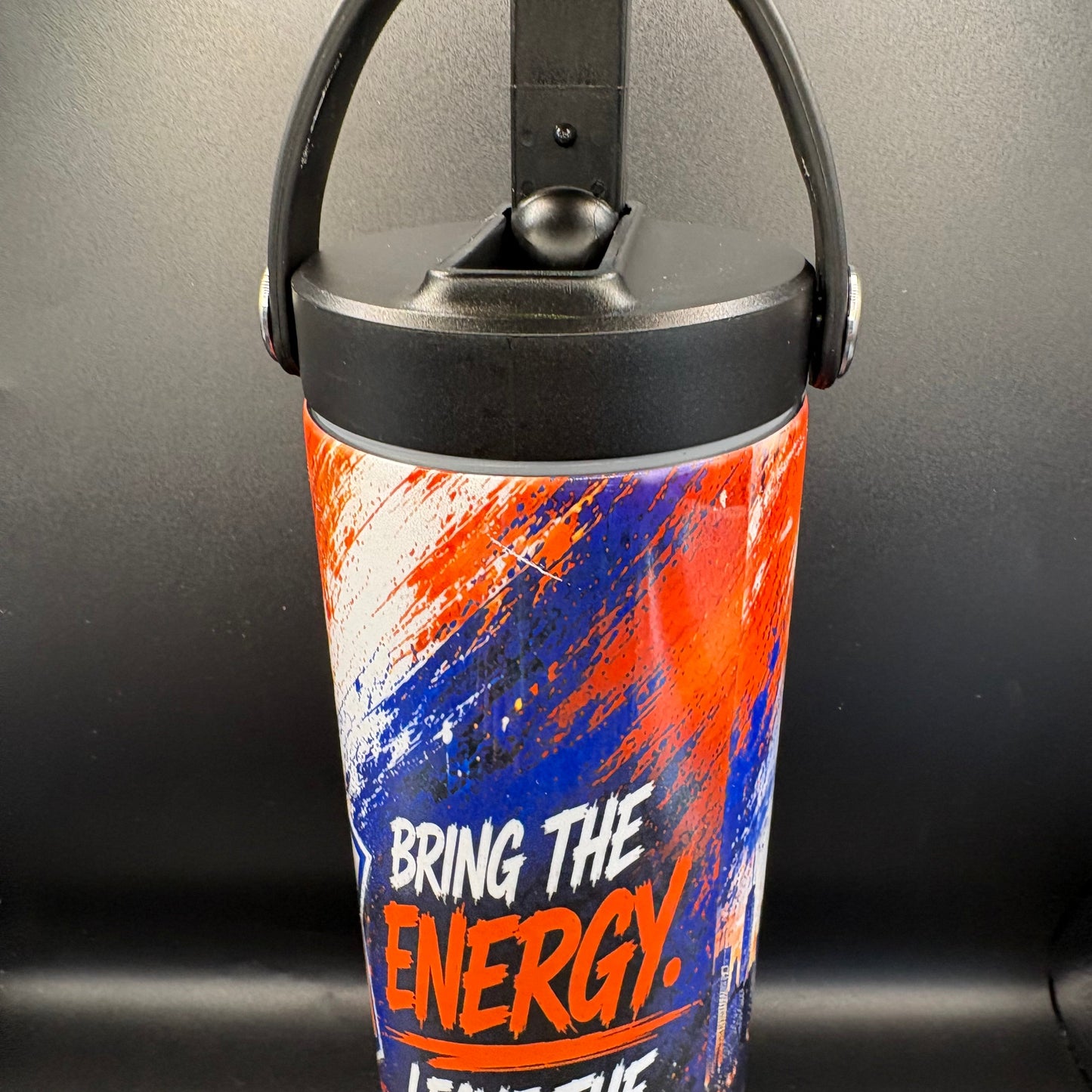 New York Knicks Inspired 20 oz Insulated Stainless Steel Tumbler with Dual Lids & Handle