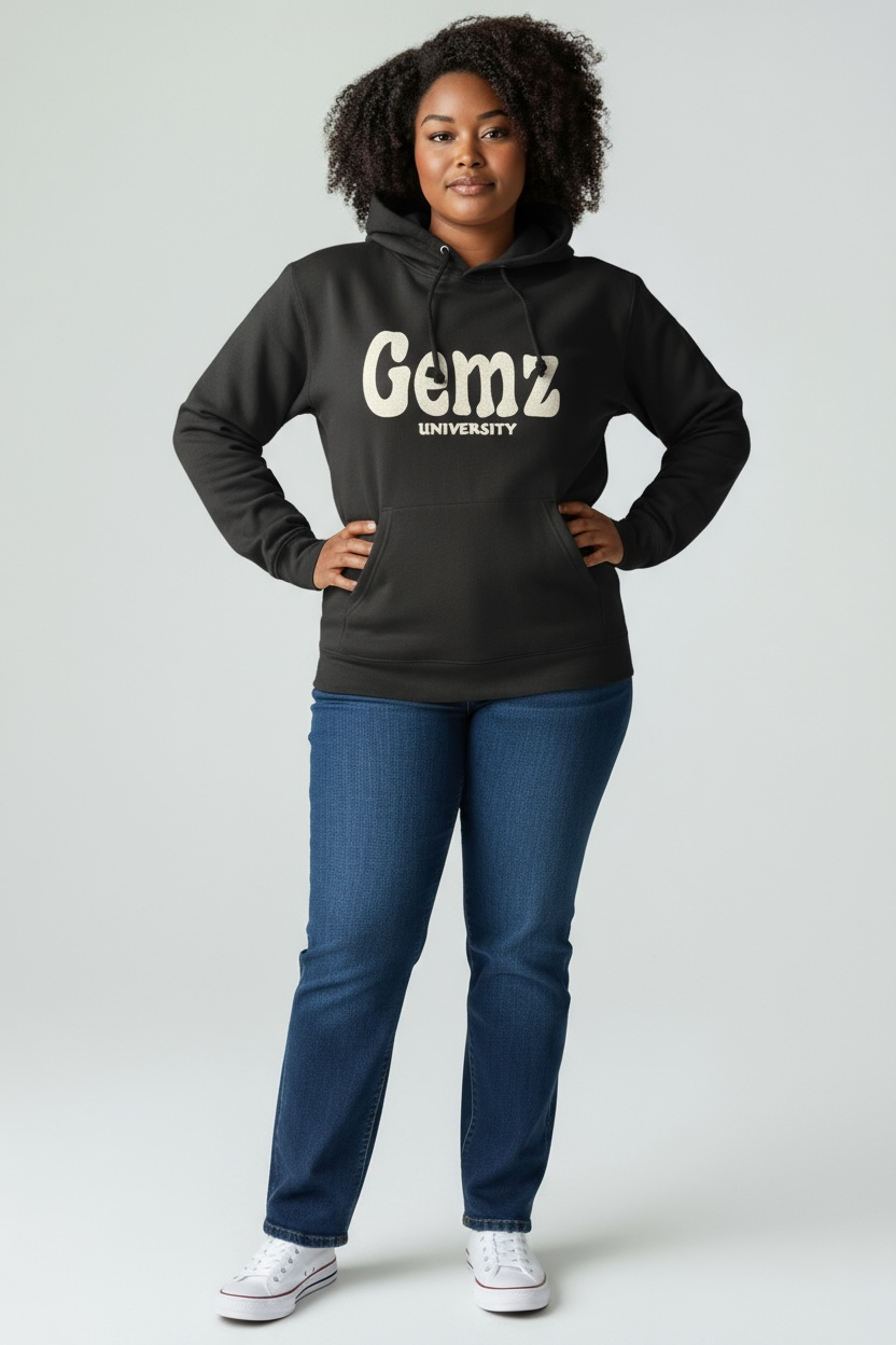 GEMZ UNIVERSITY™ Letters Glow-in-the-Dark Pullover Hoodie