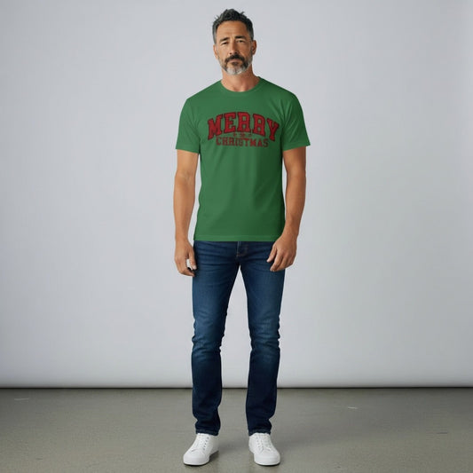 MERRY CHRISTMAS snowflake - T-SHIRT (RED PRINT ONLY)