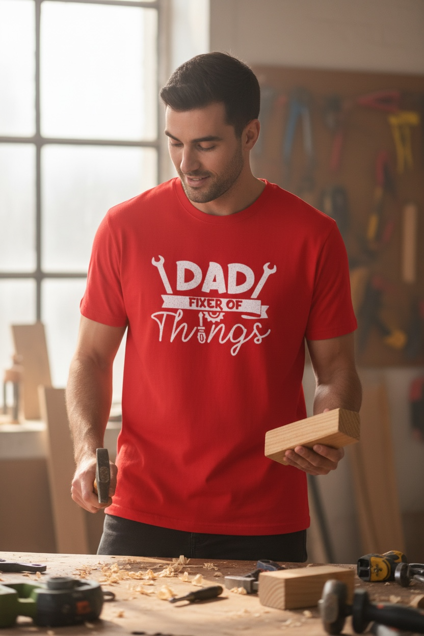 DAD FIXER OF THINGS (WHITE PRINT ONLY)