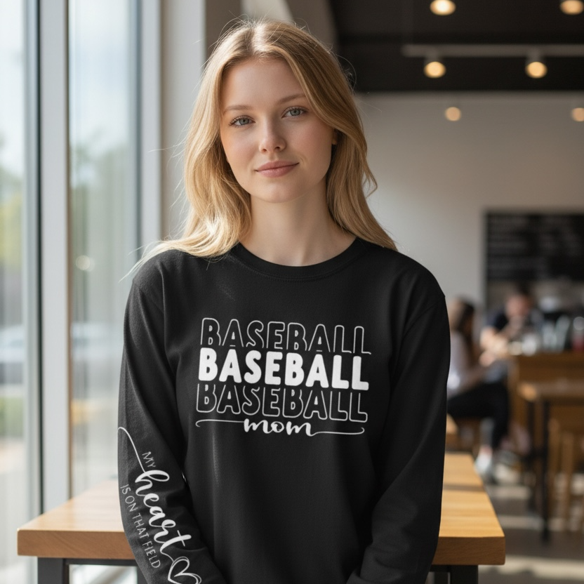 Baseball Mom Long Sleeve Shirt | Game Day Mom Shirt | Sports Mom Apparel