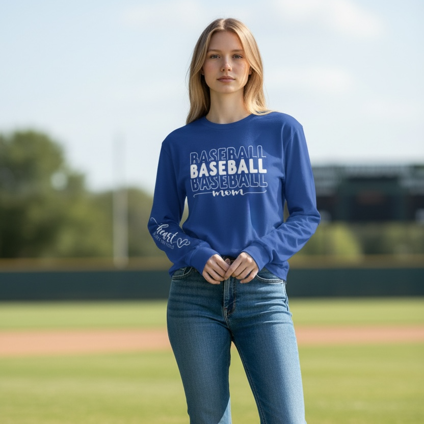 Baseball Mom Long Sleeve Shirt | Game Day Mom Shirt | Sports Mom Apparel