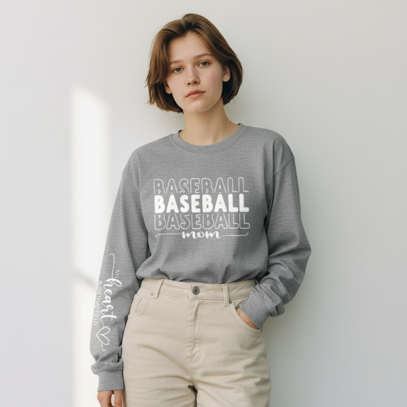 Baseball Mom Long Sleeve Shirt | Game Day Mom Shirt | Sports Mom Apparel