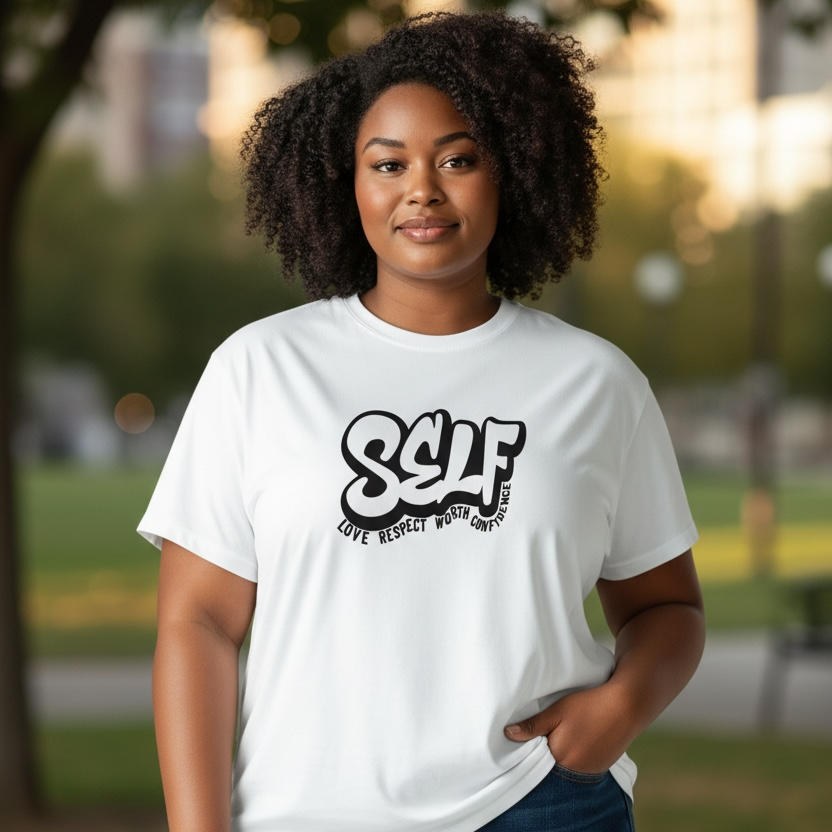 Self Love Graphic T-Shirt – Love Respect Worth Confidence Tee