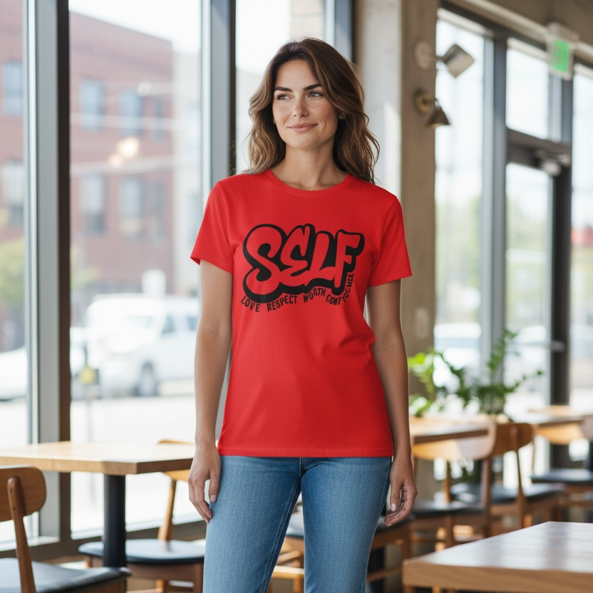 Self Love Graphic T-Shirt – Love Respect Worth Confidence Tee