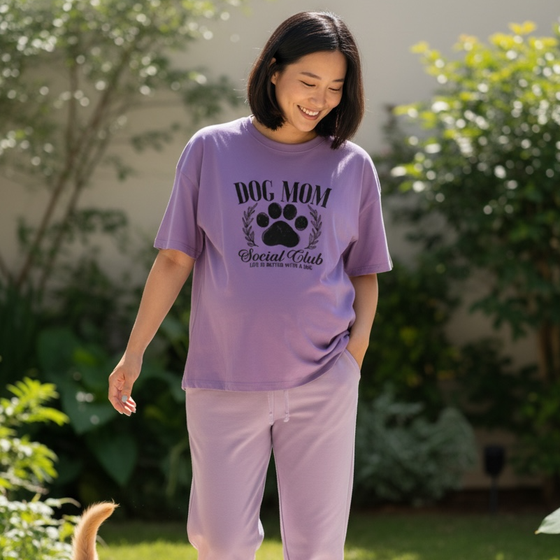Dog Mom Social Club (Life is better with a dog) Graphic T- shirt