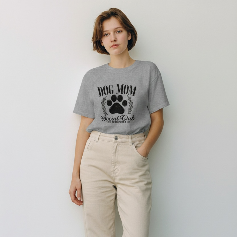 Dog Mom Social Club (Life is better with a dog) Graphic T- shirt