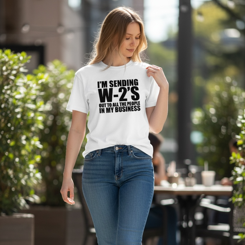 I'M SENDING W-2'S OUT TO ALL THE PEOPLE IN MY BUSINESS - Graphic T-Shirt