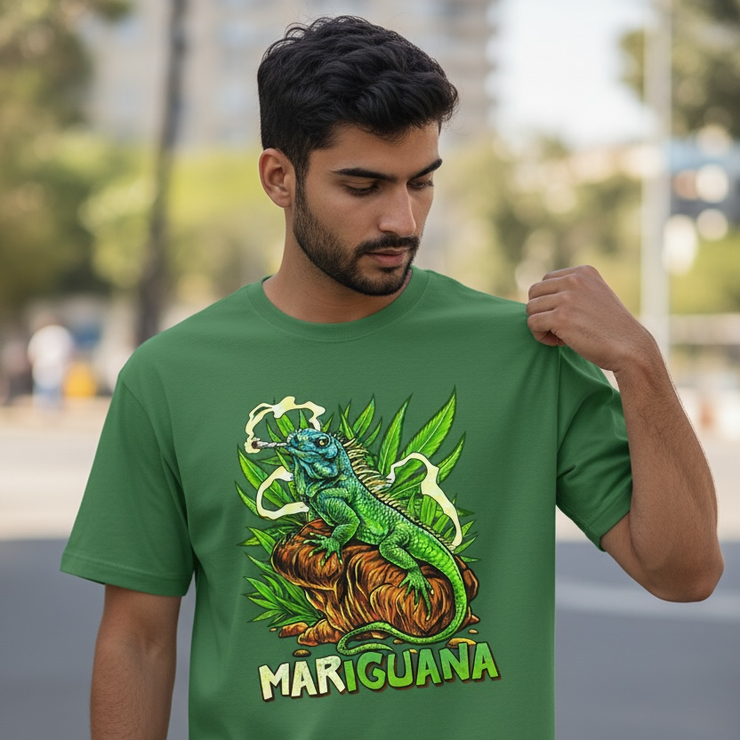 IGUANA-MARIGUANA Graphic Tee  (420) HUMOR