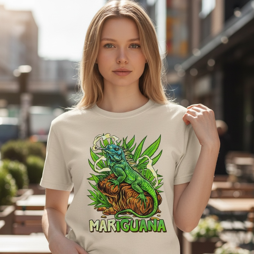 IGUANA-MARIGUANA Graphic Tee  (420) HUMOR