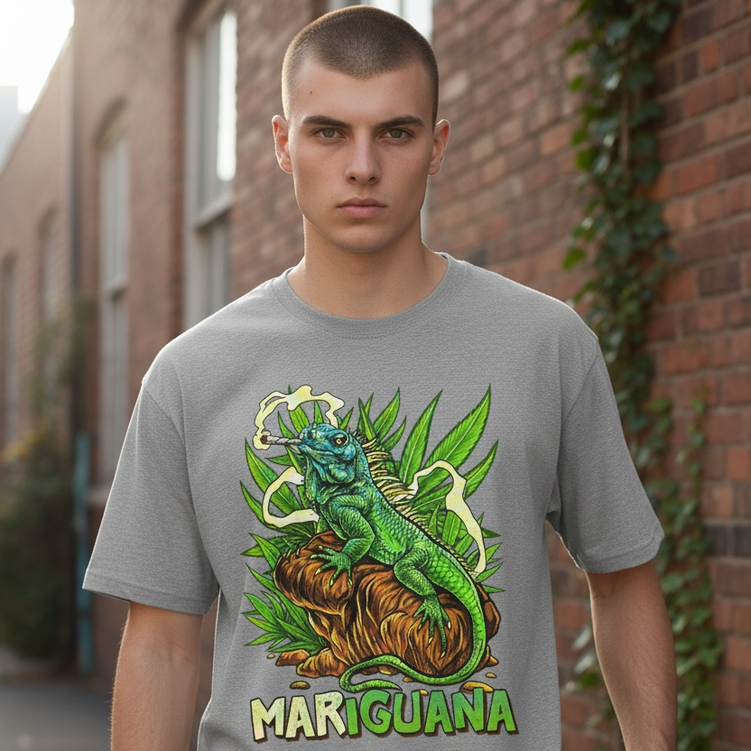 IGUANA-MARIGUANA Graphic Tee  (420) HUMOR