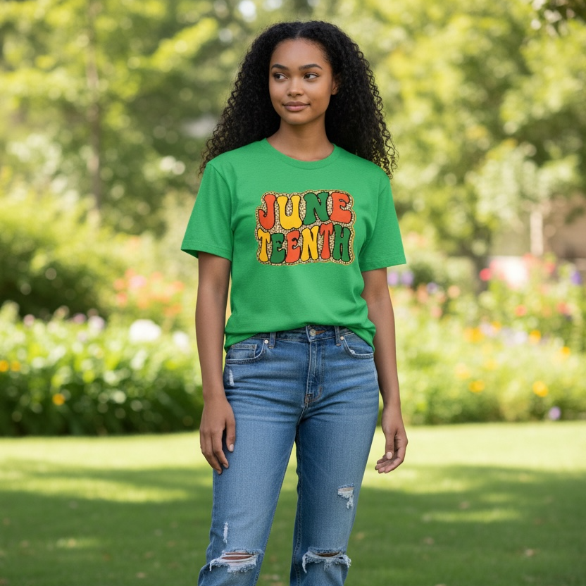 JUNETEENTH Retro Leopard Graphic Tee ❤️💛💚