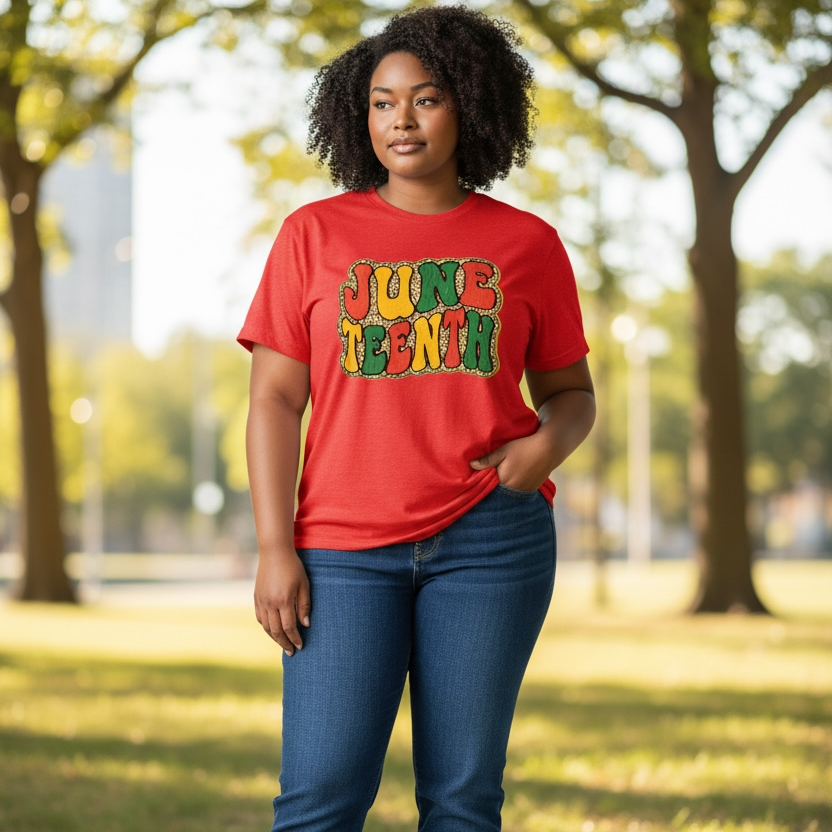 JUNETEENTH Retro Leopard Graphic Tee ❤️💛💚