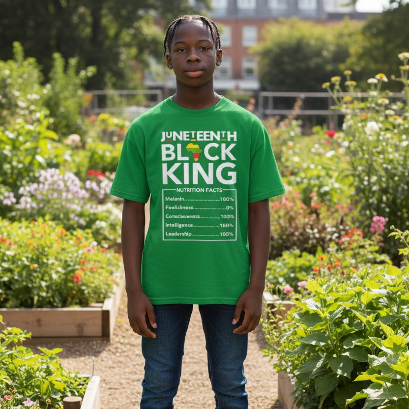 Juneteenth Black King Nutrition Facts Graphic Tee 👑✊🏾