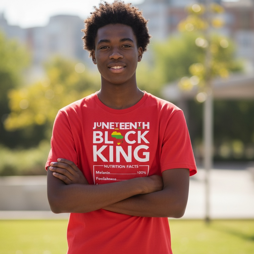 Juneteenth Black King Nutrition Facts Graphic Tee 👑✊🏾
