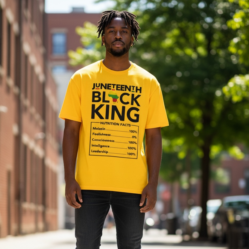 Juneteenth Black King Nutrition Facts Graphic Tee 👑✊🏾