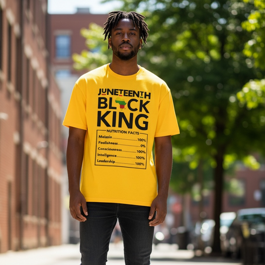 Juneteenth Black King Nutrition Facts Graphic Tee 👑✊🏾