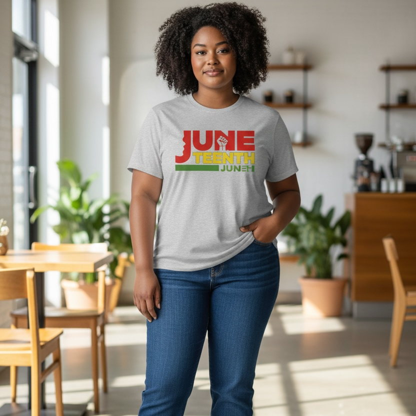 JUNETEETH- FIST IN WORDS T- Shirt