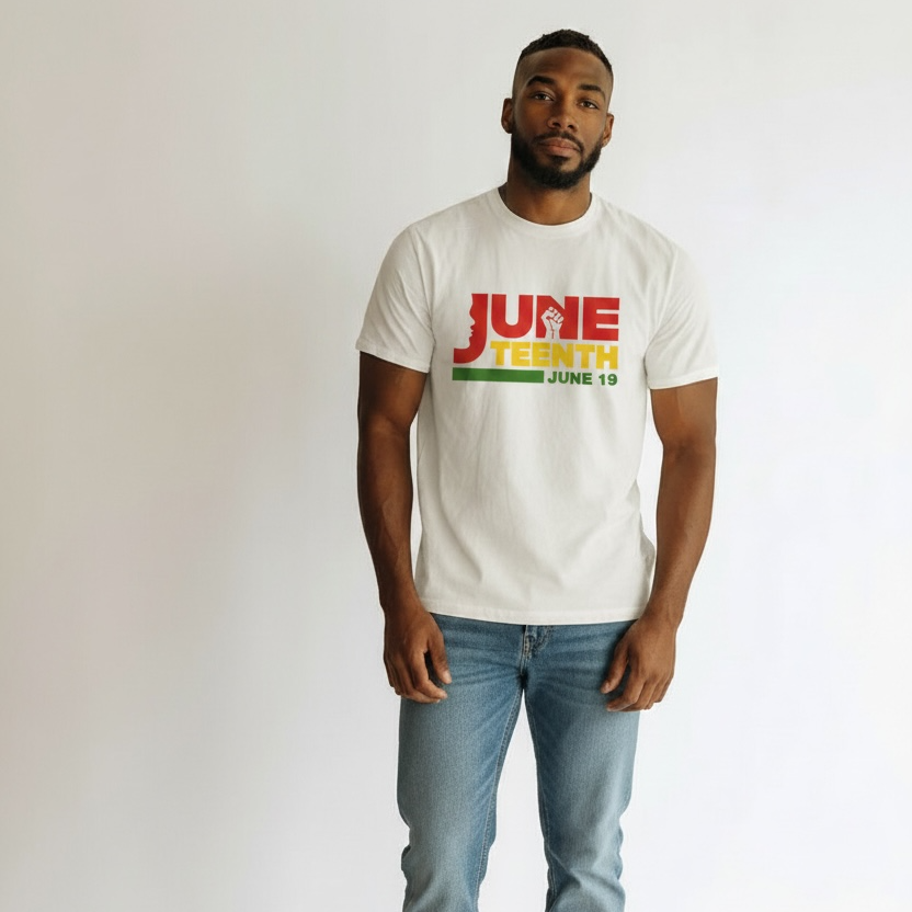 JUNETEETH- FIST IN WORDS T- Shirt
