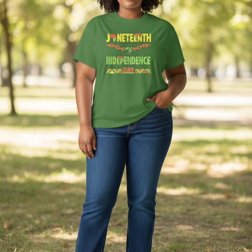 Juneteenth  Independence Day T- Shirt | Freedom Celebration Heavy Cotton Crewneck Tee