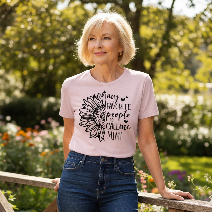 My Favorite People Call Me Mimi Sunflower Graphic Tee 🌻💛