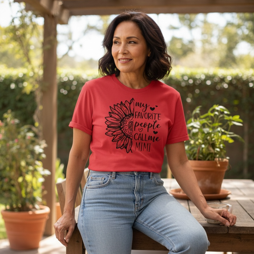 My Favorite People Call Me Mimi Sunflower Graphic Tee 🌻💛