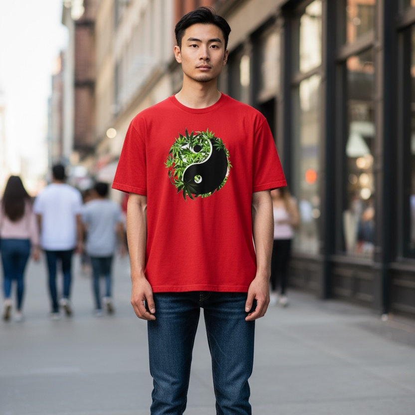 Yin Yang Leaf Graphic Tee 🍃- T-Shirt
