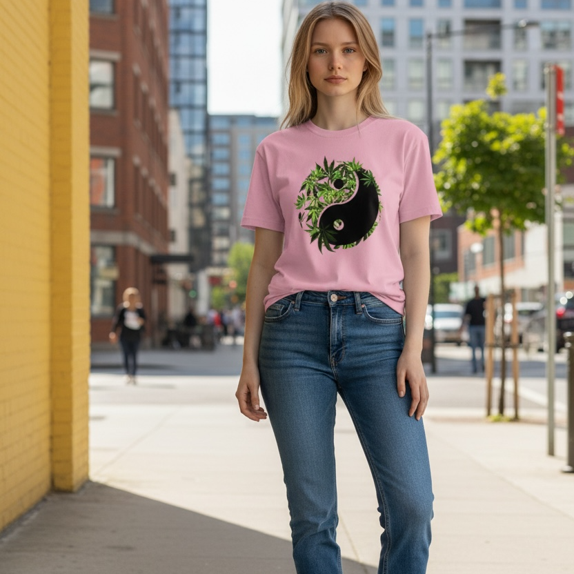 Yin Yang Leaf Graphic Tee 🍃- T-Shirt