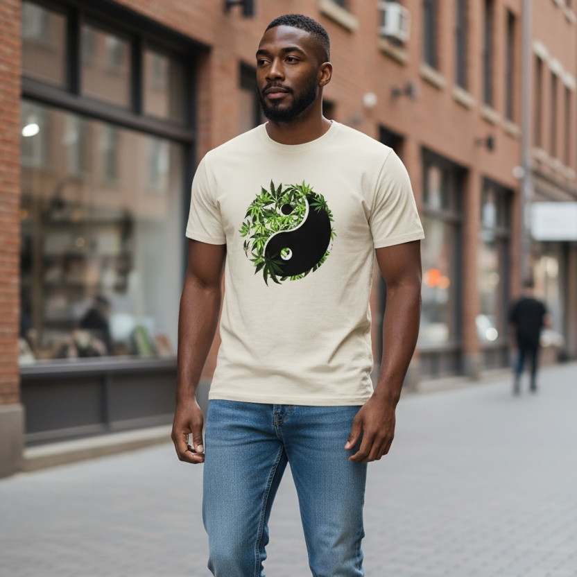 Yin Yang Leaf Graphic Tee 🍃- T-Shirt