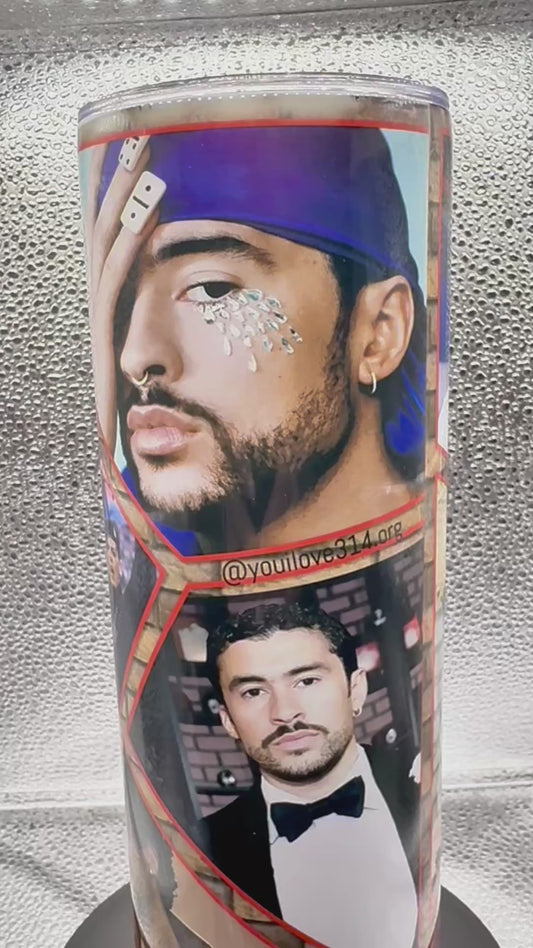 Bad Bunny Inspired 20oz Stainless Steel Tumbler – Limited Fan Edition
