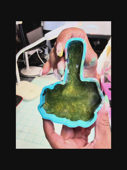 Custom Resin Middle Finger Statement Piece – Personalized Bold Desk Decor